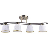 Lustra Alba 4XE27,auriu,negru+alb
