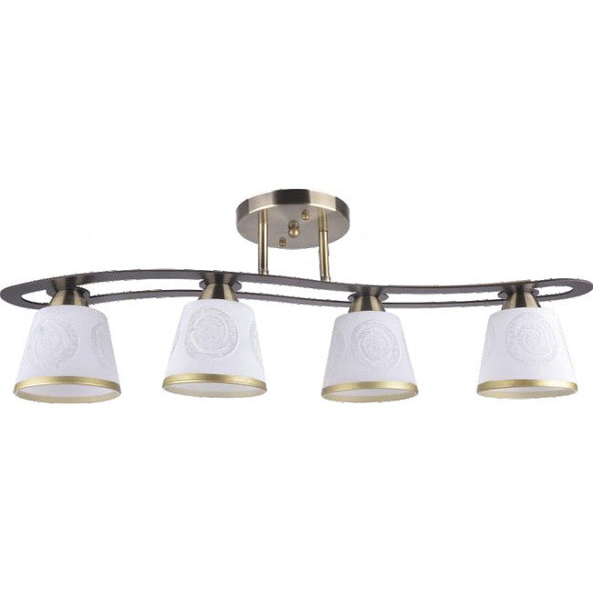 Lustra Alba 4XE27,auriu,negru+alb