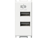 Priza Usb Dubla Tem Max. 2400 Mah, 1 Modul, Alba