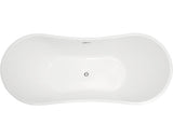 Cada de Baie Ovala Freestanding Curbat Max, 180x72x71 cm, Acril, Alb, FR13