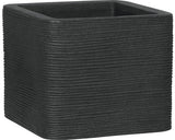 Ghiveci Striat Geli, Plastic, 40x40x32, 5 Cm, Antracit