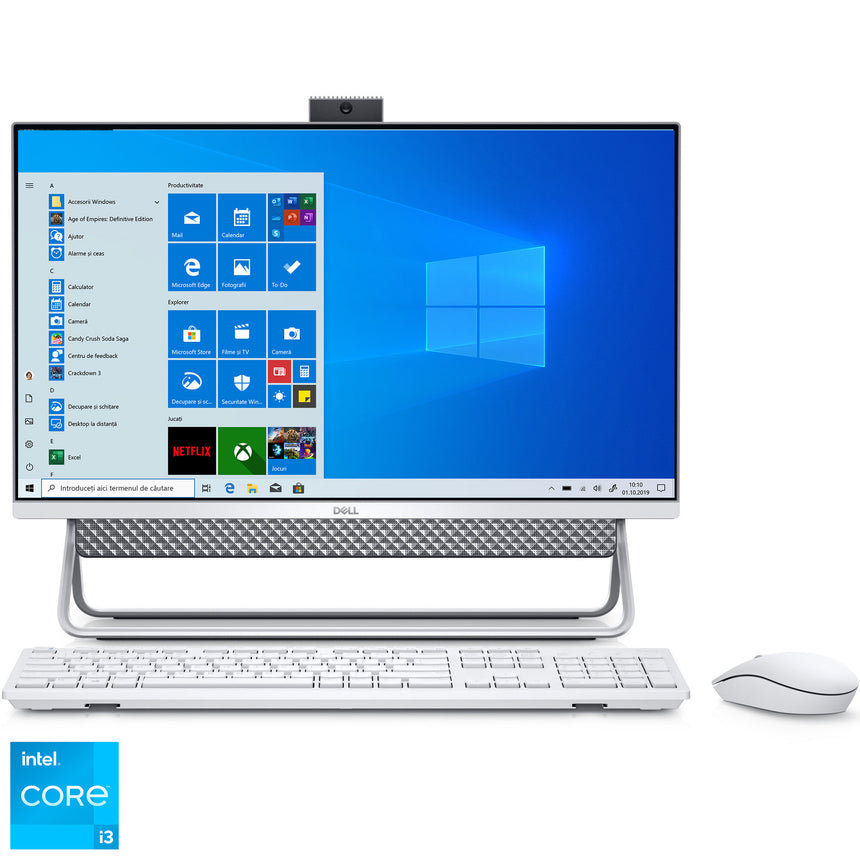 Sistem All-In-One Dell Inspiron 5400 cu procesor Intel® Core™ i3-1115G4 pana la 4.10 GHz, Tiger Lake, 23.8", Full HD, 8GB DDR4, 1TB HDD, Intel® UHD Graphics, Windows 10 Pro