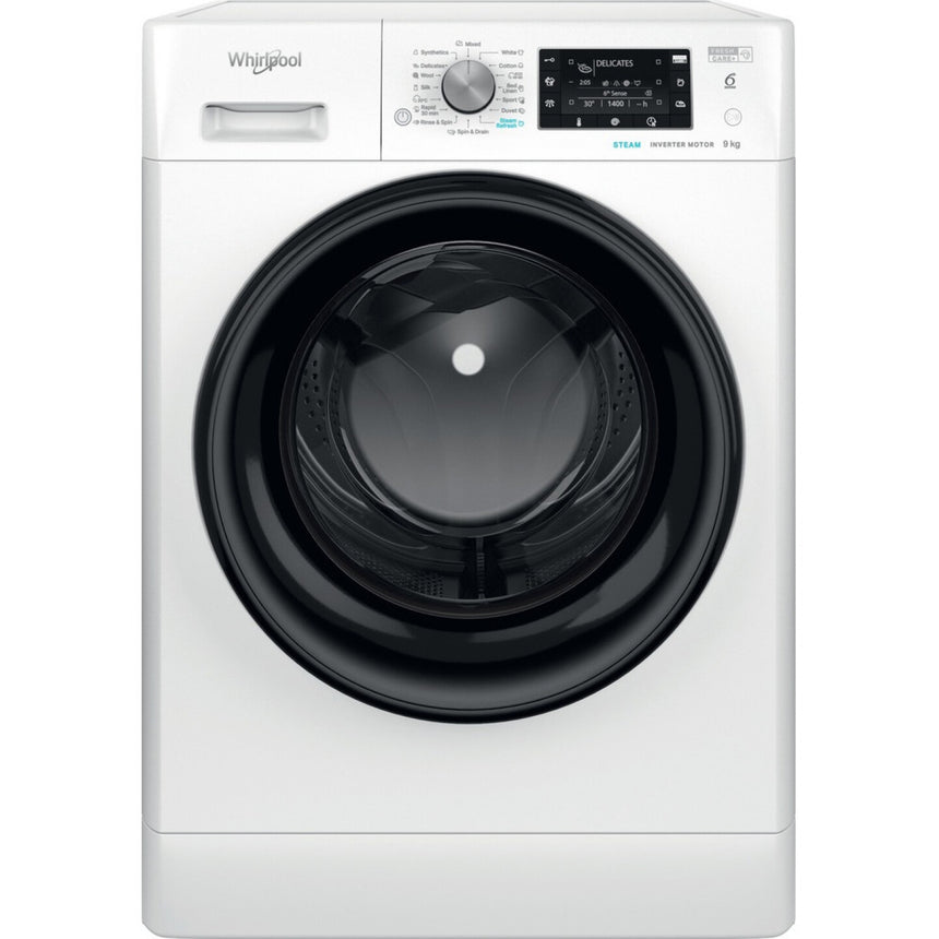 Masina de spalat rufe Whirlpool FFD 9489 BV EE, 9 Kg, Clasa A, 1400 rpm, 6th Sense, FreshCare+, Steam Refresh, Motor Inverter, Alb