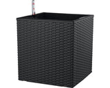 Ghiveci Lafiora, Material Plastic, 36x36x36 Cm, Antracit, Inclusiv Set De Udare A Pamantului Si Indicator Al Nivelului De Apa