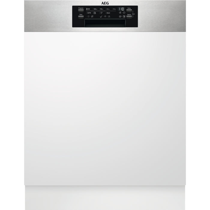 Masina de spalat vase semi-incorporabila AEG FEE84706PM, 15 seturi, 9 programe, Clasa C, AirDry, SprayZone, Afisaj digital, Motor Inverter, SatelliteClean, 60 cm
