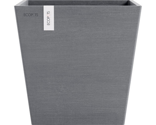Ghiveci Ecopots Rotterdam Cu Sistem De Irigare Plastic 25, 2x25, 2x24, 5 Cm Gri