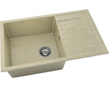 Chiuveta Bucatarie Cu O Cuva Fat Avangard 228 80x49 Cm, Cu Picurator, Reversibila, Granixit Sandcastle