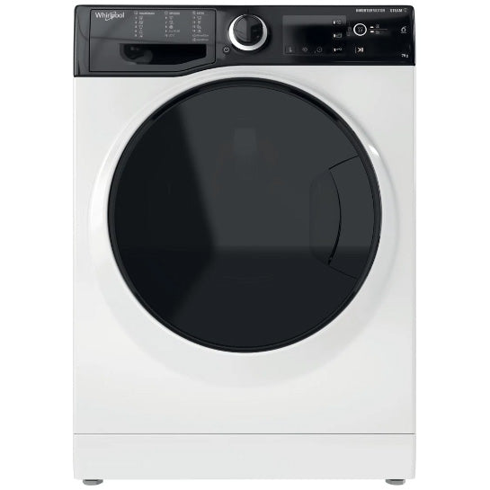 Masina de spalat rufe Slim Whirlpool WRSB7259DEU, 7 kg, 1200 rpm, Clasa B, Motor Inverter, Display Big digital, Negru