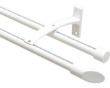 Galerie Dubla Aluminiu Onix, Prindere De Perete, Ø 20 Mm Alb 110 Cm