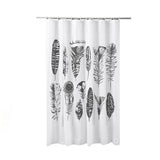 Perdea dus, Frandis, 180x200 cm, poliester, alb/negru, model Plumes 195551