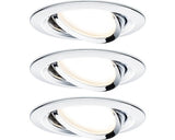 Spoturi Led Incastrate Nova Gu10 6, 5w Ø84 Mm, Becuri Led Incluse, Crom, Pachet 3 Bucati