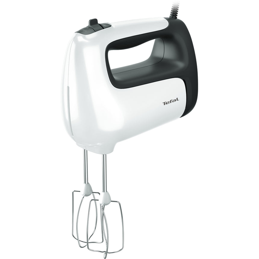 Mixer de mana Tefal Prep'Mix HT462138, 500W, 5 viteze, Turbo, 2 accesorii pentru aluat, 2 teluri, alb