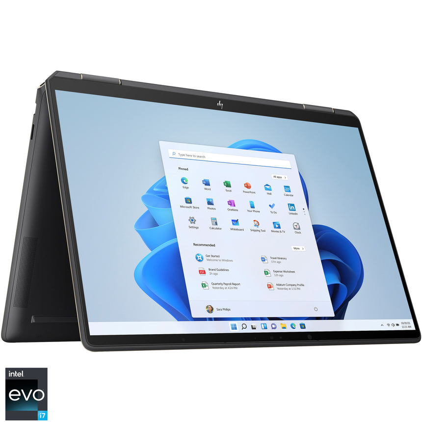 Laptop 2-in-1 HP Spectre x360 14-ef0028nn cu procesor Intel® Core™ i7-1255U pana la 4.70 GHz, 13.5", WUXGA+, Touch, IPS, 16GB, 512GB SSD, Intel® Iris® Xe Graphics, Windows 11 Home, Nightfall Black
