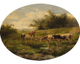 Tablou Canvas Oval Vaci La Iaz 70x50 Cm