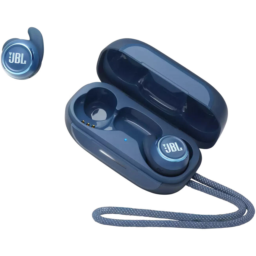 Casti Audio sport In Ear JBL Reflect Mini NC, True Wireless, Bluetooth, Noise cancelling, Autonomie 14 ore, Albastru