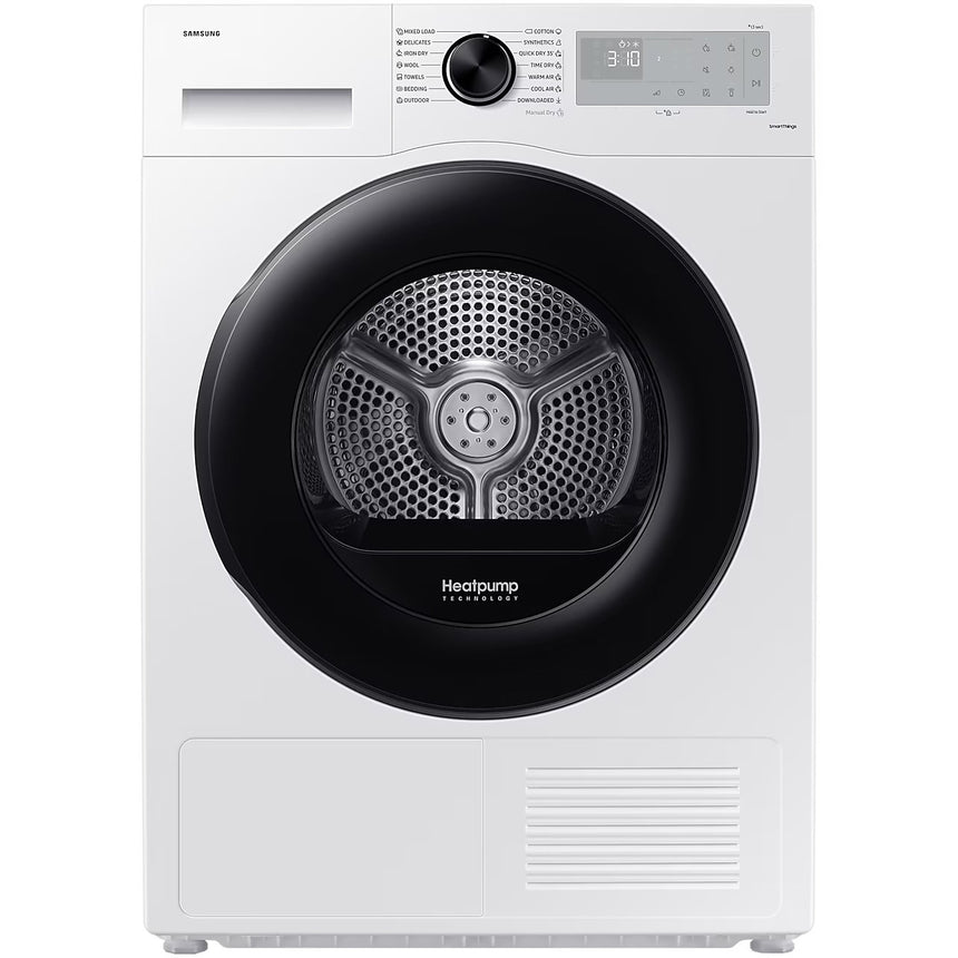 Uscator Samsung DV80CGC0B0AHLE, Pompa de caldura, 8 kg, Clasa E, Optimal Dry, Wrinkle Prevent, WiFi SmartThings, AI Energy, Alb