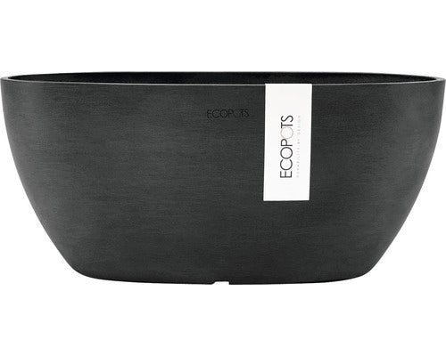 Ghiveci Ecopots Sofia Cu Sistem De Irigare Plastic 30x13x13, 5 Cm Gri Inchis