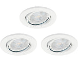 Spoturi Led Incastrate Dimm Gu10 5.5w Ø86 Mm, Becuri Led Incluse, Alb, Pachet 3 Bucati
