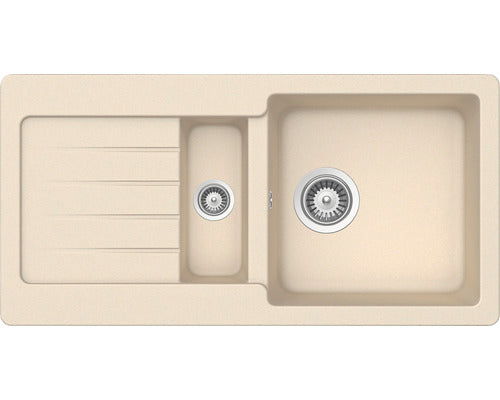 Chiuveta granit Schock Typos D-150S Moonstone Cristalite 860 x 435 mm, adancime cuva 200 mm, reversibila, montare pe blat