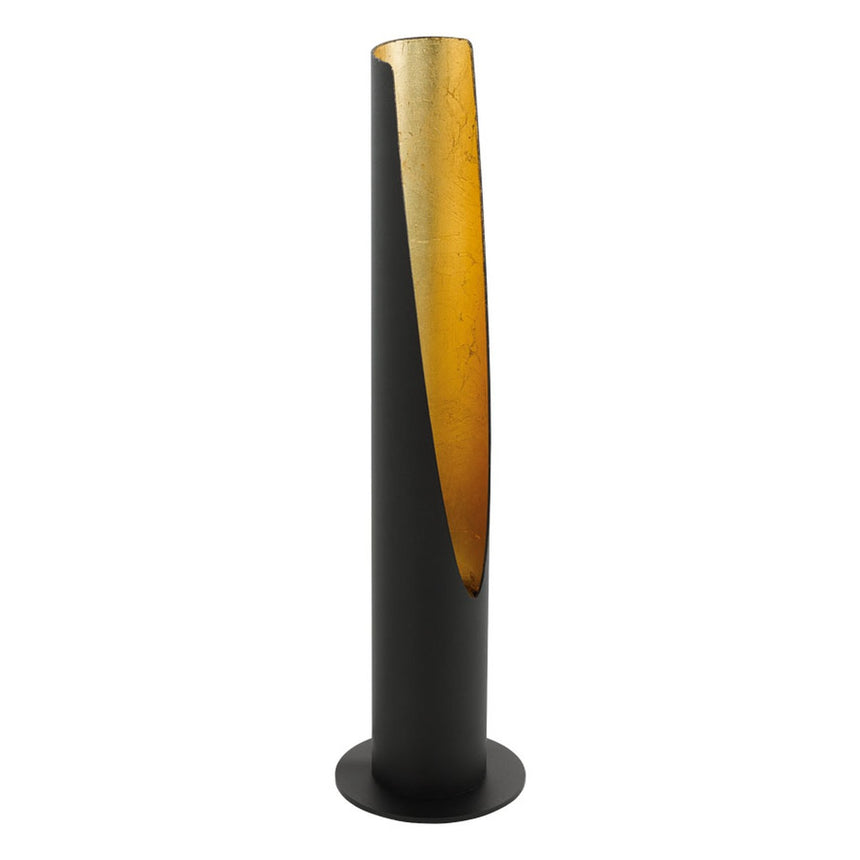 Veioza Barbotto, EGLO, GU10, LED, 1x5W, 400 lm, 3000K, lumina calda, otel, negru, auriu, 39.5 x 10 x 6 cm, intrerupator pe fir