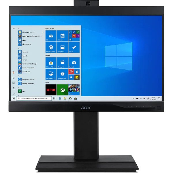 Sistem PC All in One ACER Veriton VZ6870G, Intel Core i9-10900 pana la 5.2GHz, 23.8" Full HD, 24GB, 2TB + SSD 1TB, AMD Radeon R5 330 2GB, Windows 10 Pro, Negru