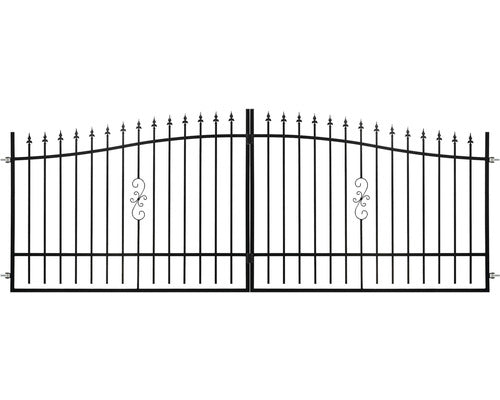 Poarta Metalica Dubla Polbram Bora 130-150x400 Cm Negru