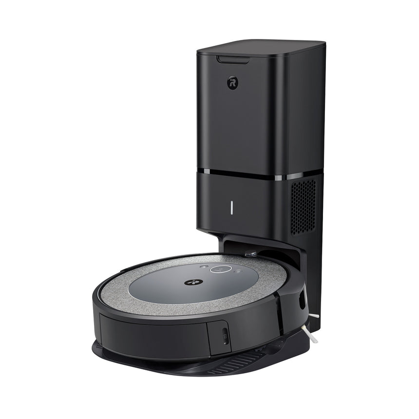 Robot aspirator iRobot Roomba i3+ (i3556), Li-ion, Consum 26Wh, Putere 10x, Golire automata gunoi, WiFi, Alexa&Google, 3-Stage Cleaning System, Senzori scari , Sistem aspirare mecanic+vacuum cu 2 perii, Patent iRobot, Gri deschis