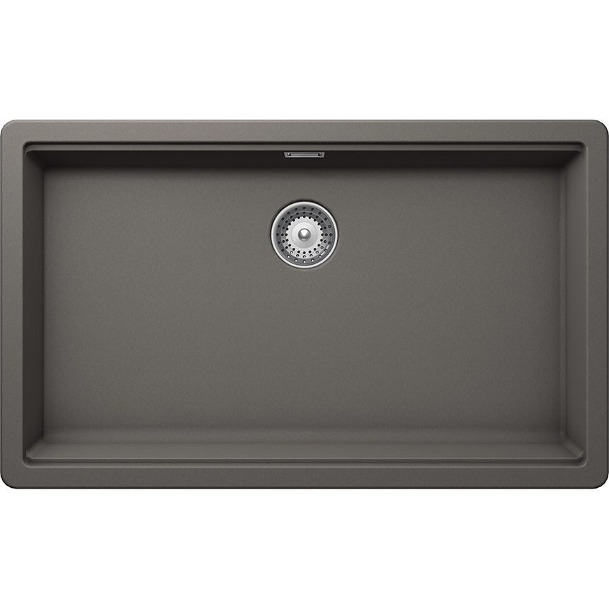 Chiuveta granit Schock Greenwich N-100XL Silverstone Cristadur 750 x 455 mm, adancime cuva 200 mm, montare sub blat