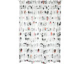 Perdea De Dus Msv Graphic Design 180x200 Cm Transparent Rosu/negru