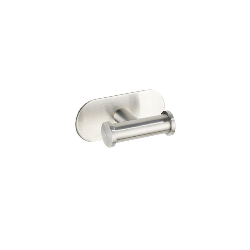 Suport prosoape cu 2 agatatori, prindere prin lipire sistem Turbo Loc, inox, argintiu mat, 10x6.5x4.5cm, Wenko Orea Matt