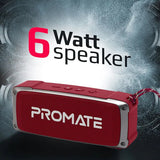 Boxa Portabila PROMATE Outbeat, Bluetooth, MicroSD, Radio FM, Rosu