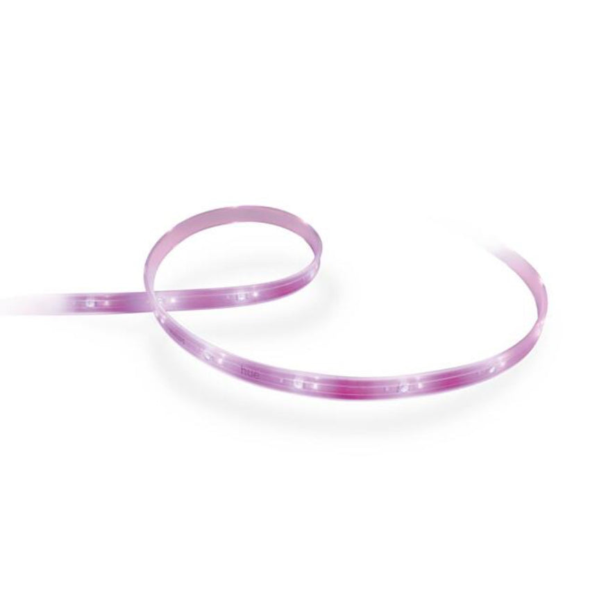 Extensie banda LED inteligenta Philips Hue Lightstrip Plus, ZigBee Light Link, Bluetooth,11.5W, 950 lm, lumina ambianta alba si color, 1 m