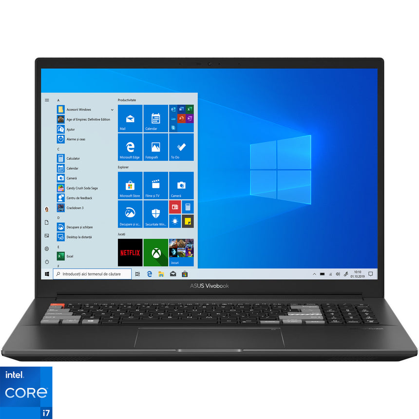 Laptop ASUS Vivobook Pro 16X OLED N7600PC cu procesor Intel® Core™ i7-11370H, 16", 4K, 16GB, 1TB SSD, NVIDIA® GeForce® RTX™ 3050 4GB, Windows 10 Pro, Comet Grey