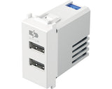 Priza Usb Dubla Tem Max. 2400 Mah, 1 Modul, Alba
