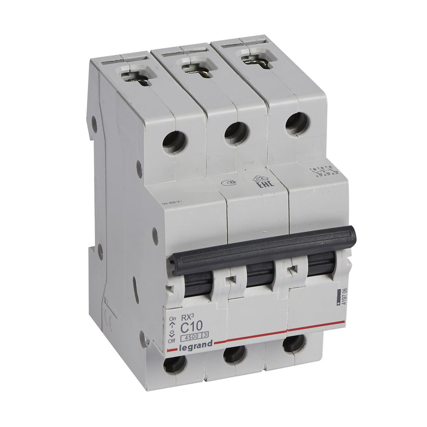 Siguranta Automata 3P C 10A curba de declansare C, capacitate de rupere 4.5kA LEGRAND