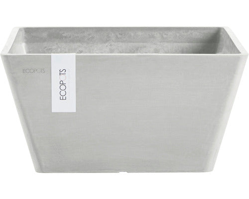 Ghiveci Ecopots Berlin Plastic 25x25x12, 8 Cm Alb-gri