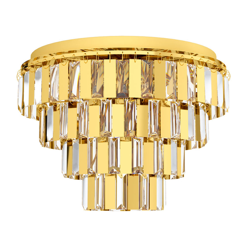 Plafoniera ERSEKA, EGLO, E14, 7x40W, otel, alama, cristal, 53.5 x 48.5 cm