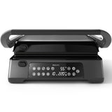 Gratar electric Philips HD6307/70 Seria 7000, 2200 W, inaltime reglabila, 8 programe presetate, cronometru, sonda de temperatura, control digital al temperaturii, placi antiaderente detasabile, se deschide la 180°, tava de scurgere detasabila