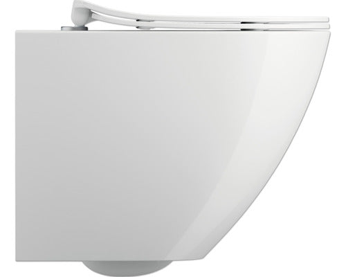 Set WC BASANO Baiano fara rama clatire, include capac WC cu 5 cm inaltat, alb