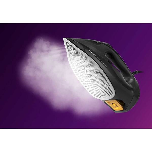 Fier de calcat Philips Azur DST7511/80, 3200W, debit de abur de 55g/min si jet de abur de 260 g, talpa SteamGlide Elite, rezervor de 300ml si sistem de curatare automata cu rezervor integrat pentru calcar, oprire automata de siguranta, negru