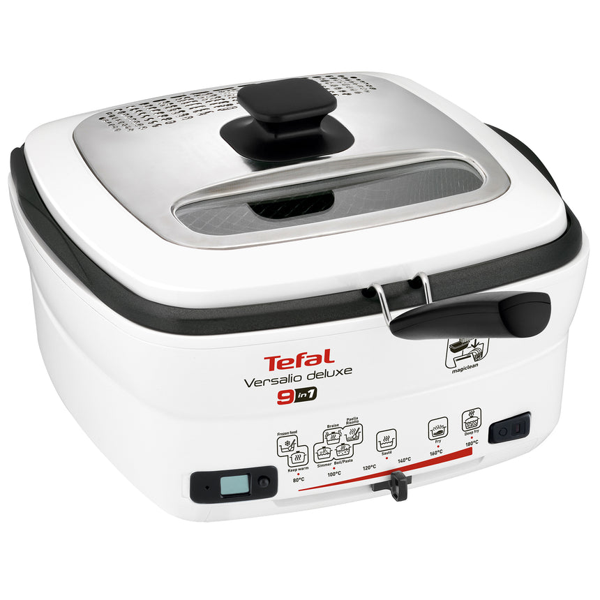 Friteuza 9in1 Tefal Versalio Deluxe FR495070, 1600 W, 1 kg, Bol detasabil, Alb/Negru