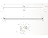 Prag cabina dus drept din granixit 90 cm Brownie