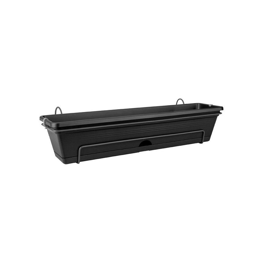 Set complet Jardiniera si suport Green Basics de 70 cm negru