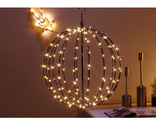 Glob 3d Pentru Exterior Lafiora 150 Led-uri Ø 30 Cm Negru