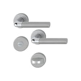 Maner usa interior, Hoppe Bremen, cu rozeta pentru baie, material aluminiu, crom lucios/satinat