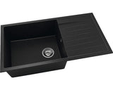 Achiuveta Bucatarie Cu O Cuva Fat Avangard 229 90x49 Cm, Cu Picurator, Reversibila, Fatgranit Black Metallic