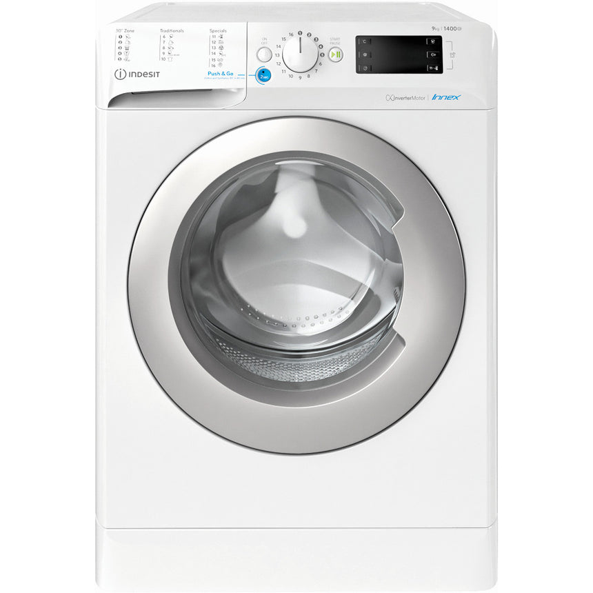 Masina de spalat rufe Indesit INNEX BWE91485XWSEUN, 9kg, 1400 rpm, Clasa B, Push&Go, Motor Inverter, Alb