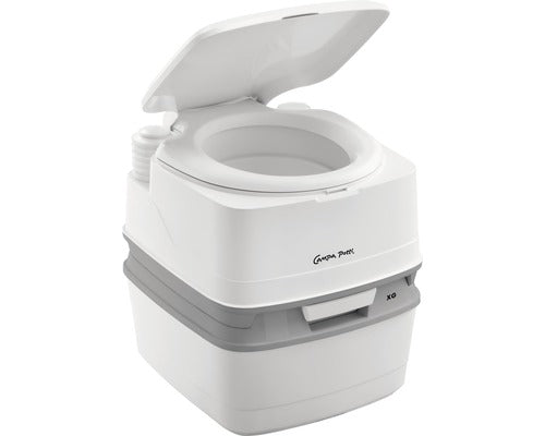 Toaleta ecologica portabila pentru camping THETFORD alba, fara strat protector, fara platforma, cu margine de clatire