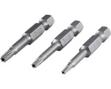 Set Biti Torx Cu Gaura Wolfcraft Solid 1/4" Tr10/tr15/tr20 50mm, 3 Piese