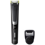 Aparat hibrid de barbierit si tuns barba Philips OneBlade Pro QP6510/20, Pieptene de precizie cu 12 lungimi, Acumulatori, Negru